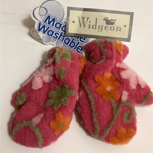 Widgeon Pink Floral Kids Mittens